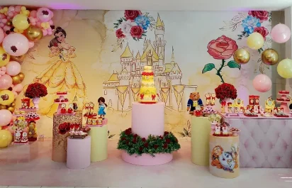 Decoração Bela e a Fera buffet infantil em BH