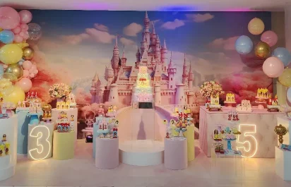 Decoração Princesas buffet infantil em BH