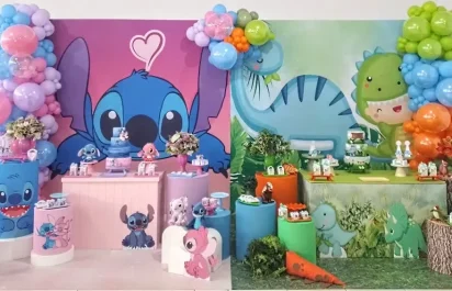 Decoração Sticth e Dino Baby