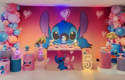 Decoração Stitch buffet infantil em BH