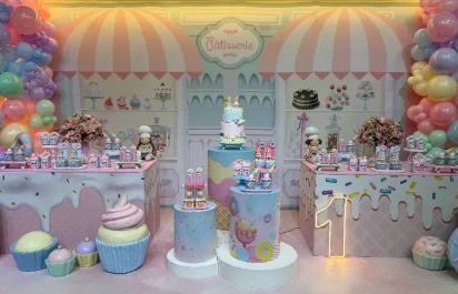 Decoração confeitaria em buffet infantil em BH