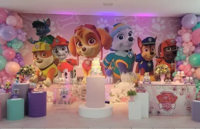 Decoração skye patrulha canina buffet infantil em BH